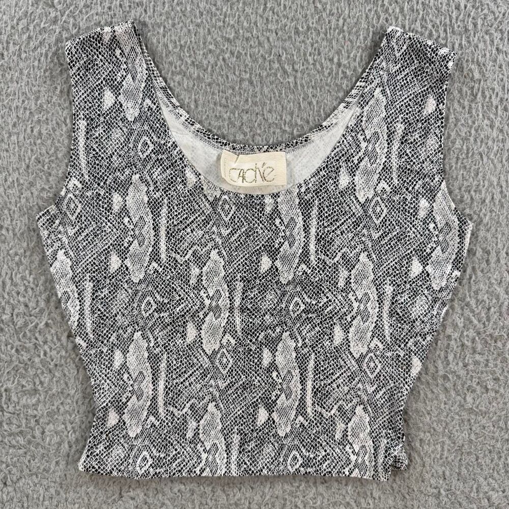 Cache Women's Grey and White Crop-top